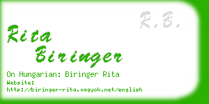 rita biringer business card